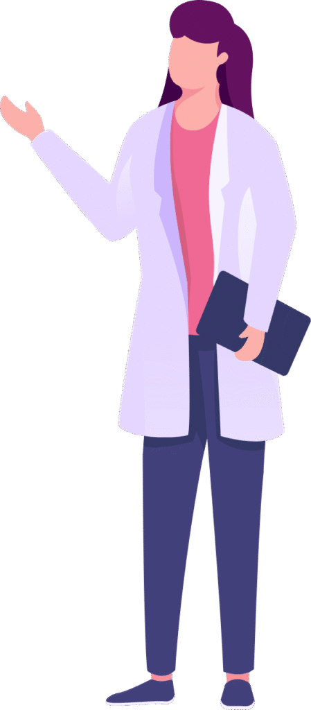 female teacher with a notebook in hand